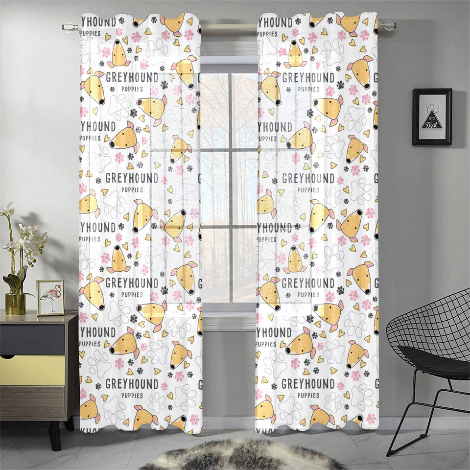 Greyhound Pattern Print Design 03 Gauze Curtain