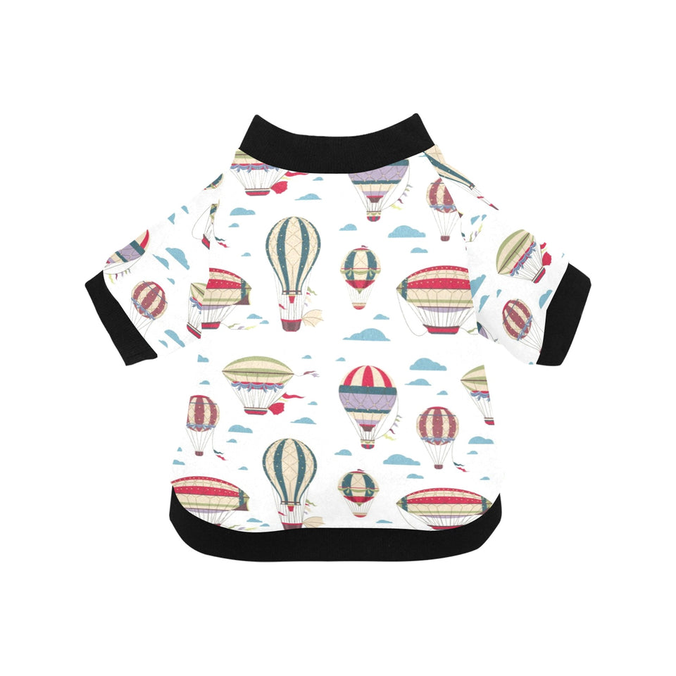 Hot air balloon pattern All Over Print Pet Dog Round Neck Fuzzy Shirt