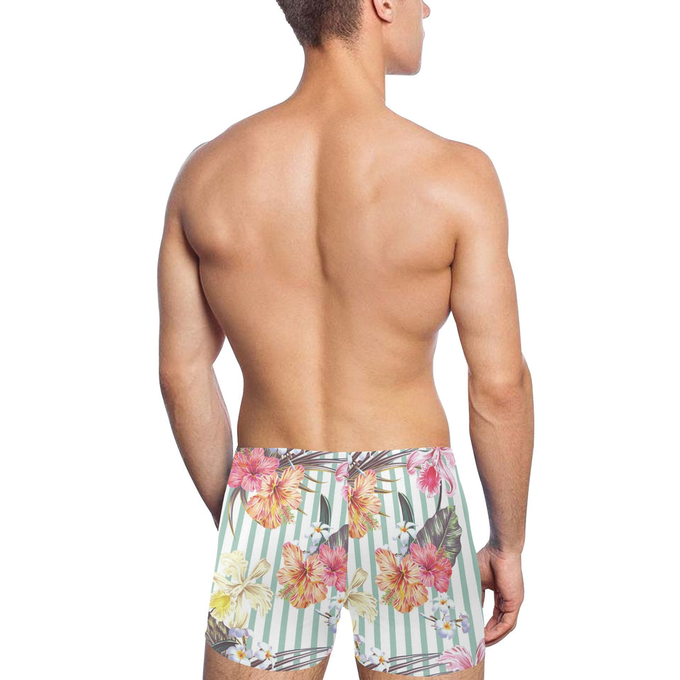 Colorful orchid flower pattern Men's Swimming Trunks