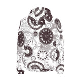 Classic vintage clock pattern Men's Padded Hooded Jacket