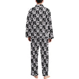Music Notes Pattern Print Design 01 Men's Long Pajama Set