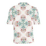 Square floral indian flower pattern Men's All Over Print Polo Shirt