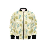 Seahorse shell starfish pattern background Kids' Boys' Girls' Bomber Jacket