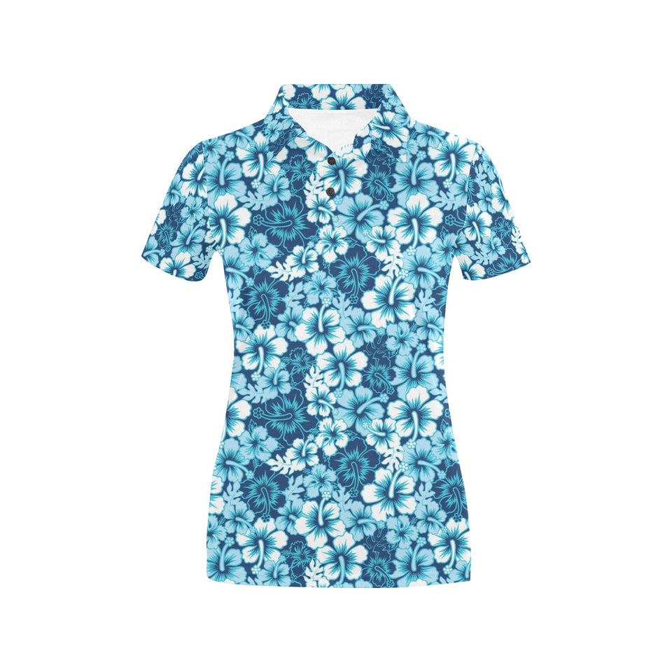 Hibiscus Pattern Print Design 03 Women's All Over Print Polo Shirt