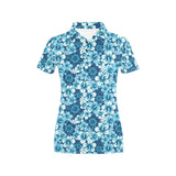 Hibiscus Pattern Print Design 03 Women's All Over Print Polo Shirt