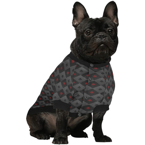 Casino Cards Suits Pattern Print Design 05 All Over Print Pet Dog Round Neck Fuzzy Shirt