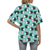 Hedgehog Pattern Print Design 03 Women's All Over Print Hawaiian Shirt
