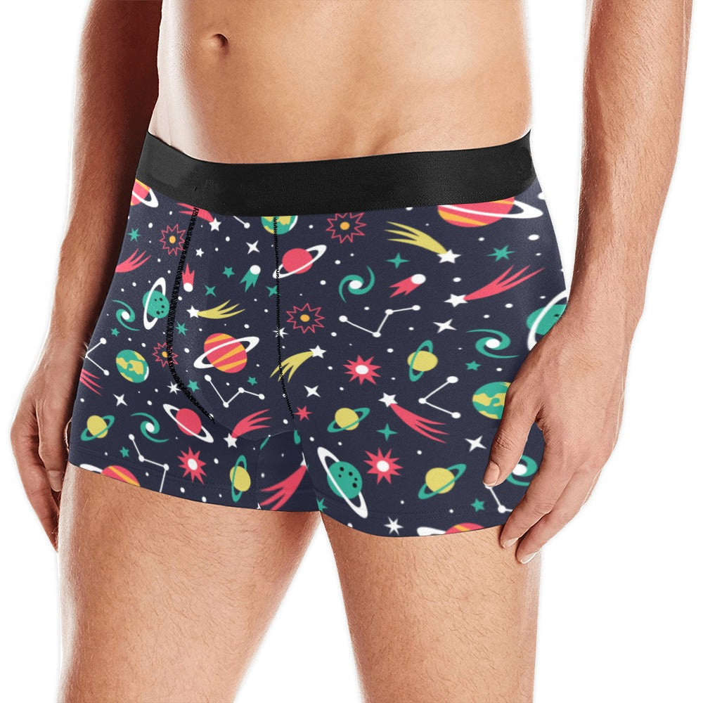 colorful space pattern planet star Men's All Over Print Boxer Briefs Men's Underwear