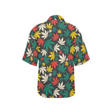 Canabis Marijuana Weed Pattern Print Design 02 Women's All Over Print Hawaiian Shirt