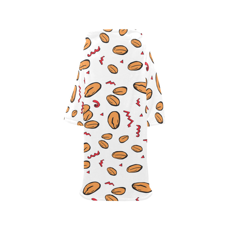 peanuts pattern background Blanket Robe with Sleeves