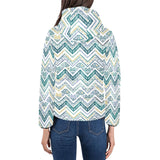 zigzag chevron paint design pattern Women's Padded Hooded Jacket