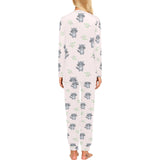 cute raccoons leaves pattern Women's All Over Print Pajama Set