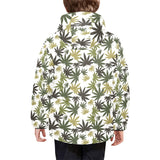 Canabis Marijuana Weed Pattern Print Design 05 Kids' Boys' Girls' Padded Hooded Jacket