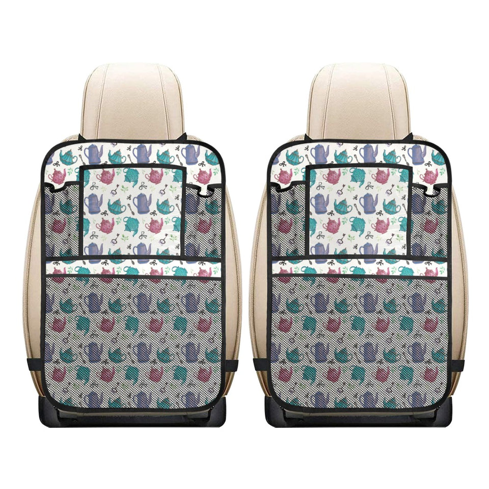 Tea pots Pattern Print Design 05 Car Seat Back Organizer