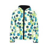 blueberry flower pattern Kids' Boys' Girls' Padded Hooded Jacket