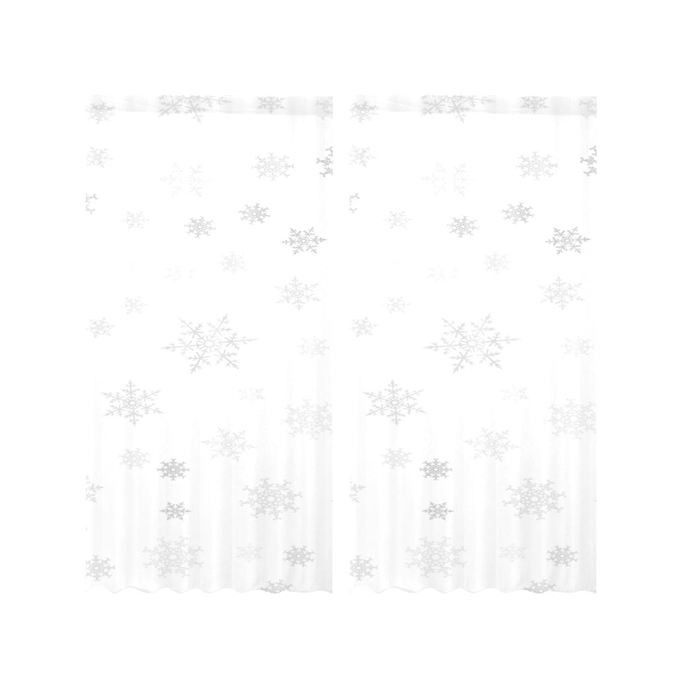 Snowflake pattern white background Gauze Curtain