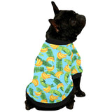 banana leaves banana design pattern All Over Print Pet Dog Round Neck Fuzzy Shirt