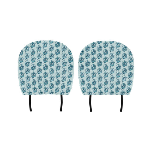 Swordfish Pattern Print Design 05 Car Headrest Cover