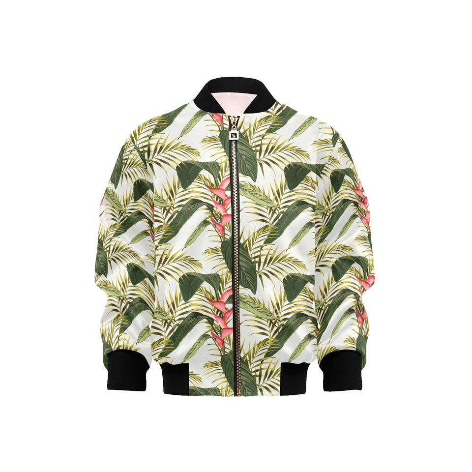 heliconia pattern Kids' Boys' Girls' Bomber Jacket
