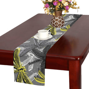 Hand drawn dragonfly pattern Table Runner