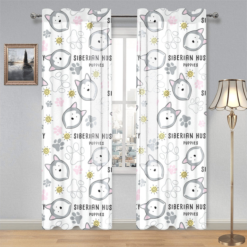 Siberian Husky design pattern Gauze Curtain