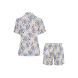 Cute peacock pattern Women's V-Neck Short Pajama Set