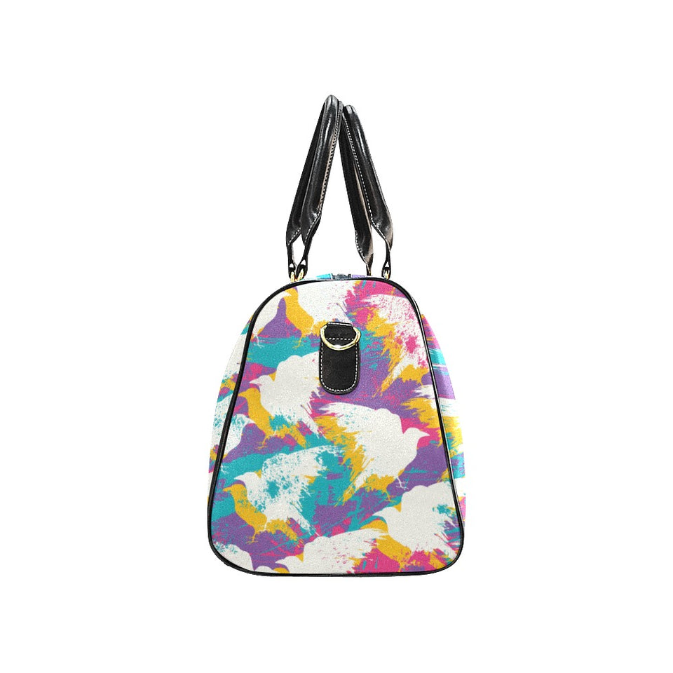 Colorful crow illustration pattern Travel Bag