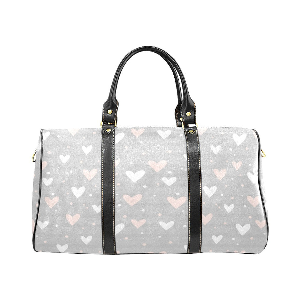 Heart pattern gray background Travel Bag