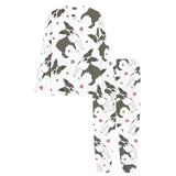 Boston terrier dog hearts vector pattern Women's All Over Print Pajama Set