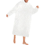 arabic white pattern Blanket Robe with Sleeves