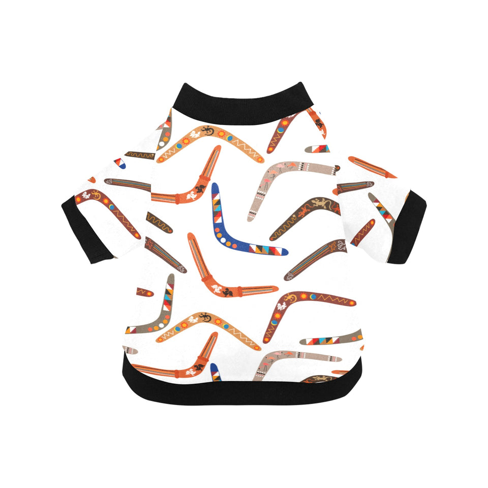 Boomerang Australian aboriginal ornament pattern All Over Print Pet Dog Round Neck Fuzzy Shirt