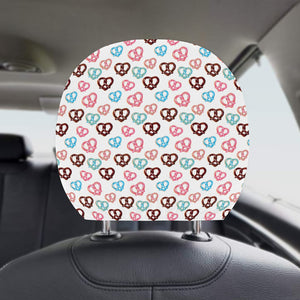 Pretzels Pattern Print Design 04 Car Headrest Cover