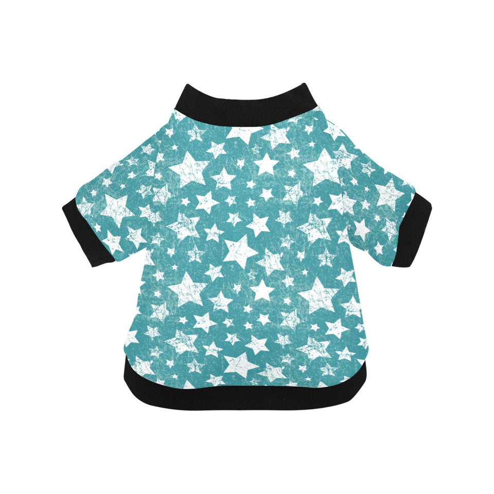 Vintage star pattern All Over Print Pet Dog Round Neck Fuzzy Shirt