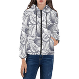 Guava tropical hand drawn pattern Women's Padded Hooded Jacket
