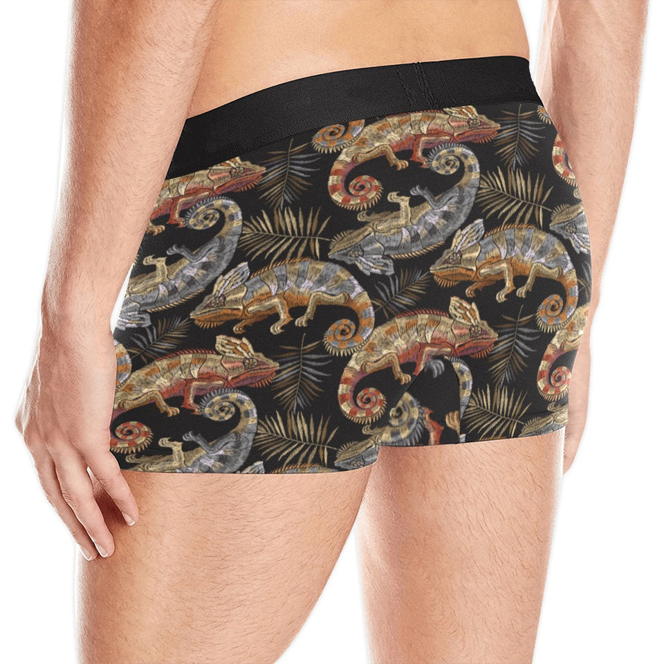 Chameleon lizard tropical leaves palm tree Men's All Over Print Boxer Briefs Men's Underwear