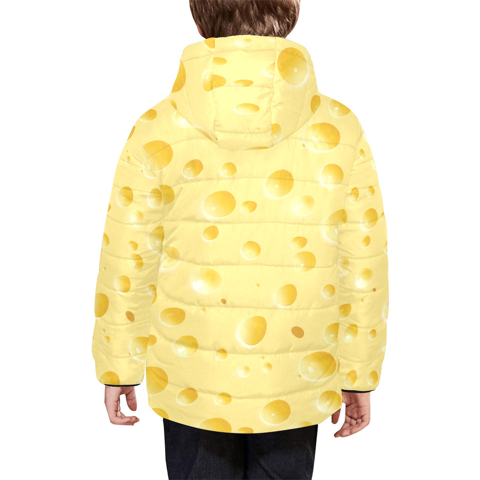 Cheese texture Kids' Boys' Girls' Padded Hooded Jacket