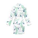 Crocodile diver pattern Women's Long Sleeve Belted Night Robe