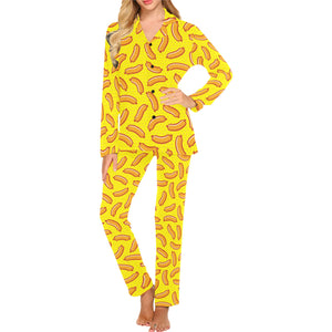 Sausage Pattern Print Design 01 Women's Long Pajama Set