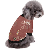 Koi Fish Carp Fish red background All Over Print Pet Dog Round Neck Fuzzy Shirt