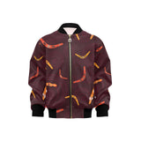 Boomerang Australian aboriginal ornament circle bl Kids' Boys' Girls' Bomber Jacket