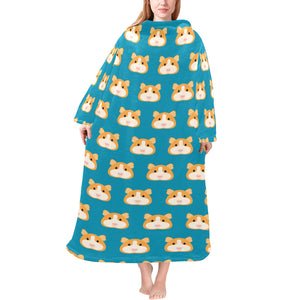 Guinea Pig Pattern Print Design 03 Blanket Robe with Sleeves