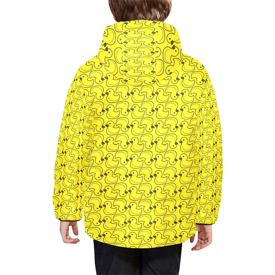 Duck Pattern Print Design 02 Kids' Boys' Girls' Padded Hooded Jacket