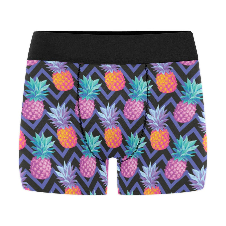Pineapples pattern zigzag background Men's All Over Print Boxer Briefs Men's Underwear