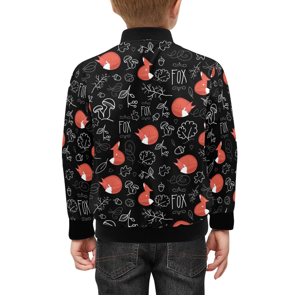 fox sleeping fox pattern Kids' Boys' Girls' Bomber Jacket