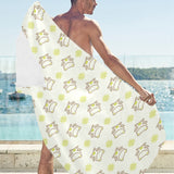 Cute cartoon frog baby pattern Beach Towel