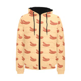 Sausage Pattern Print Design 03 Men's Padded Hooded Jacket