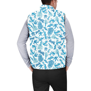 Coral Reef Pattern Print Design 01 Men's Padded Vest
