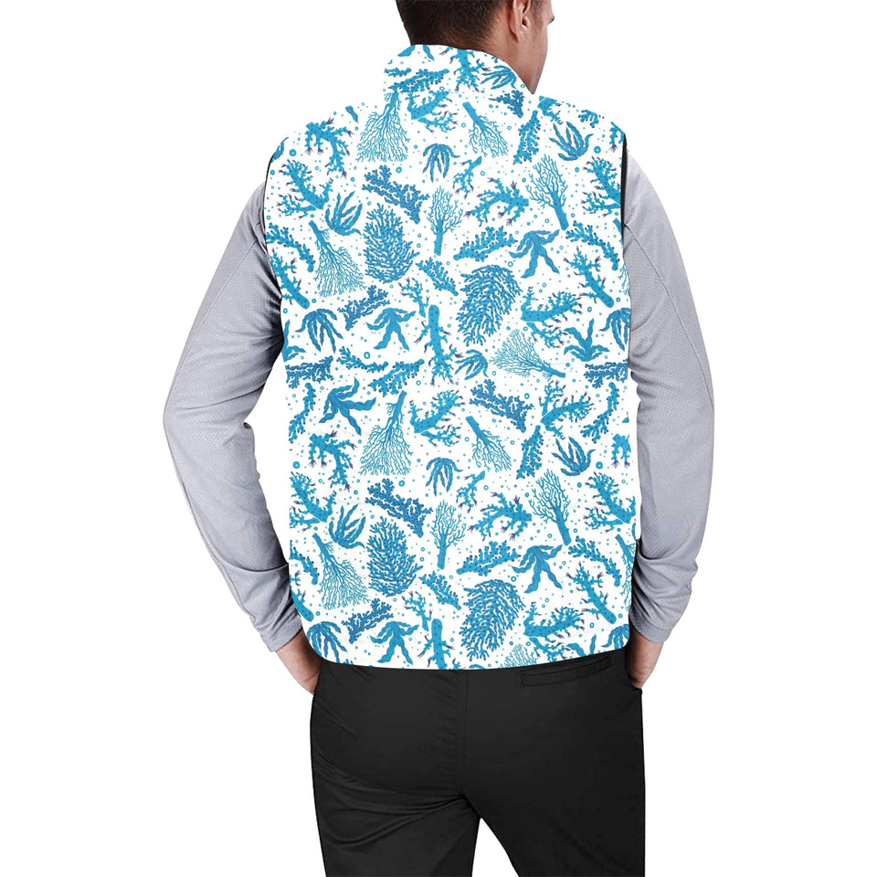 Coral Reef Pattern Print Design 01 Men's Padded Vest