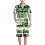 Horseshoes Pattern Print Design 01 Men's V-Neck Short Pajama Set