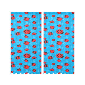 Ladybug Pattern Print Design 02 Gauze Curtain